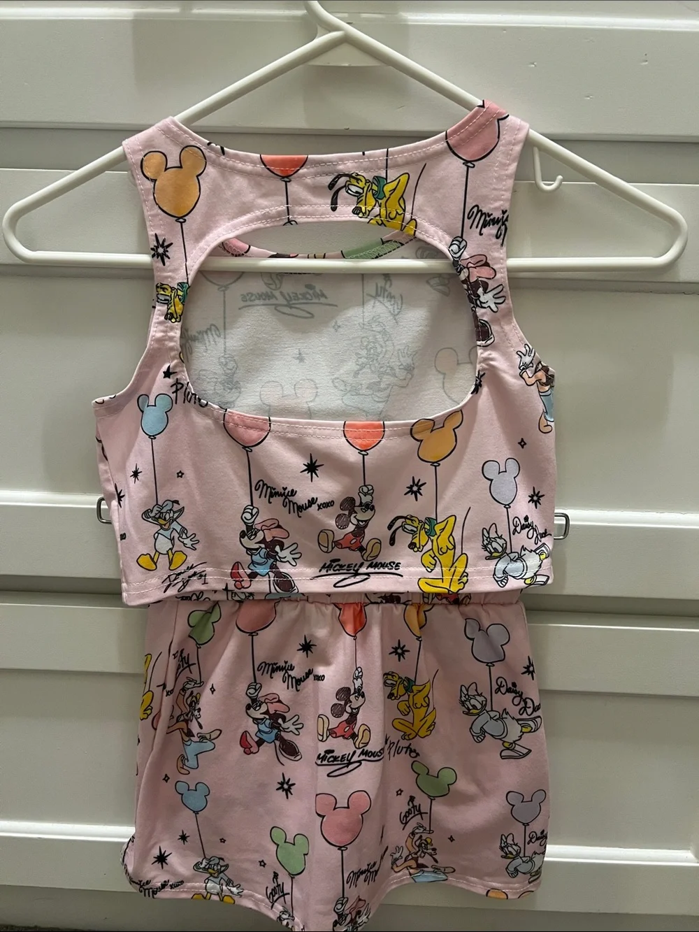 Kids Pink Disney Character Tank Top/Skort Set. Size small. Fits 5/6
